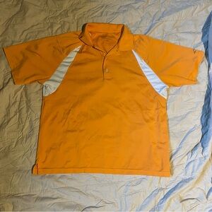 Men’s Orange and White Greg Norman Golf Polo Shirt